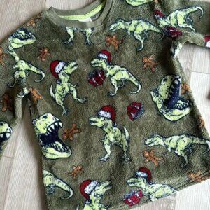 Cat & Jack Dinosaur Holiday Fleece Sweatshirt Size Medium 8